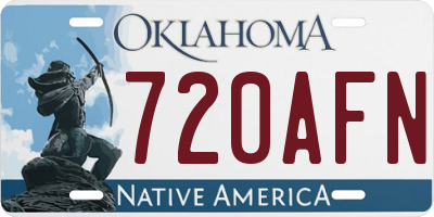 OK license plate 720AFN