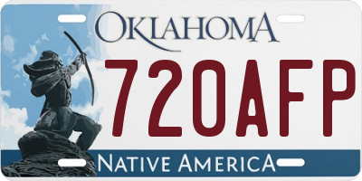 OK license plate 720AFP