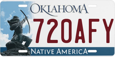 OK license plate 720AFY