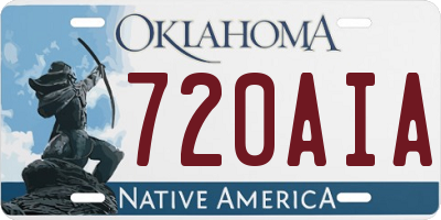 OK license plate 720AIA