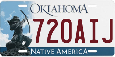 OK license plate 720AIJ
