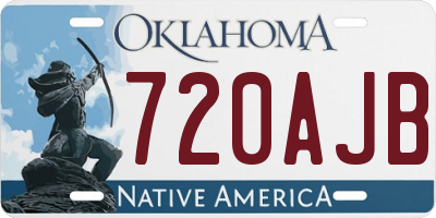 OK license plate 720AJB