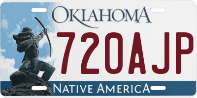 OK license plate 720AJP