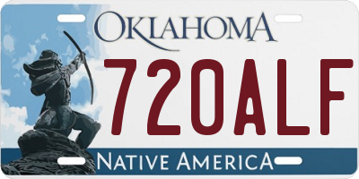 OK license plate 720ALF
