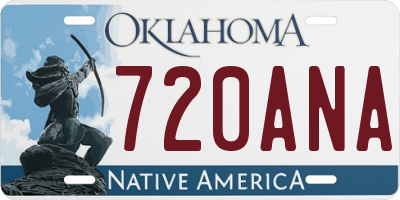 OK license plate 720ANA