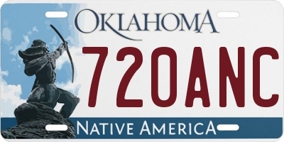 OK license plate 720ANC