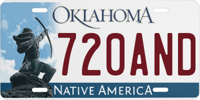 OK license plate 720AND