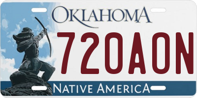 OK license plate 720AON