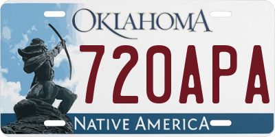 OK license plate 720APA