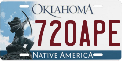 OK license plate 720APE