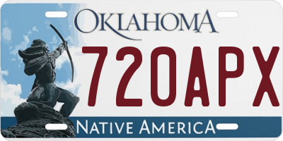 OK license plate 720APX