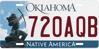OK license plate 720AQB