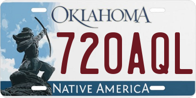 OK license plate 720AQL