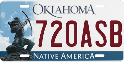 OK license plate 720ASB