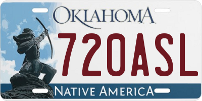 OK license plate 720ASL