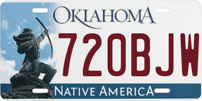 OK license plate 720BJW