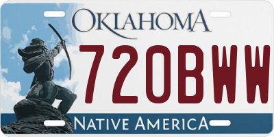 OK license plate 720BWW