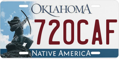OK license plate 720CAF