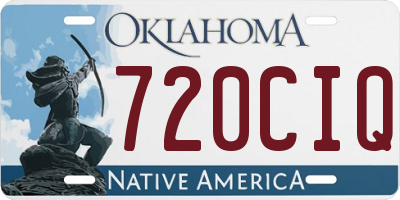 OK license plate 720CIQ