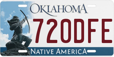 OK license plate 720DFE