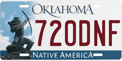 OK license plate 720DNF