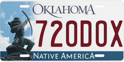 OK license plate 720DOX