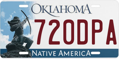 OK license plate 720DPA