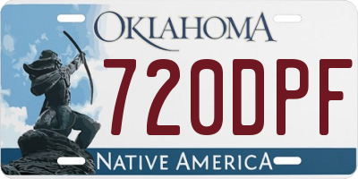 OK license plate 720DPF
