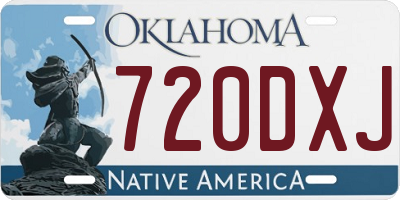 OK license plate 720DXJ