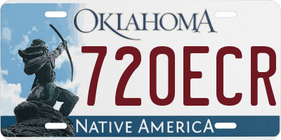 OK license plate 720ECR