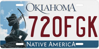 OK license plate 720FGK