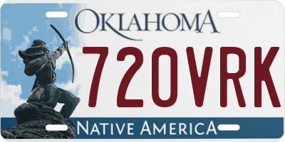 OK license plate 720VRK