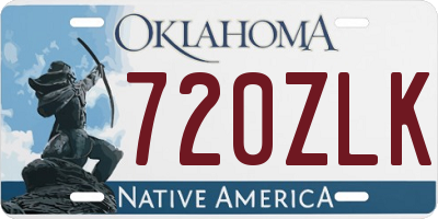 OK license plate 720ZLK