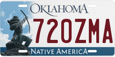 OK license plate 720ZMA