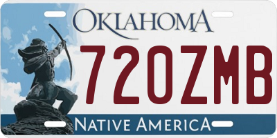 OK license plate 720ZMB