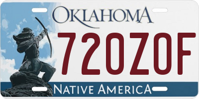 OK license plate 720ZOF