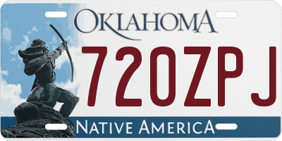 OK license plate 720ZPJ