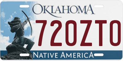 OK license plate 720ZTO