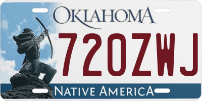 OK license plate 720ZWJ
