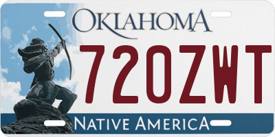 OK license plate 720ZWT