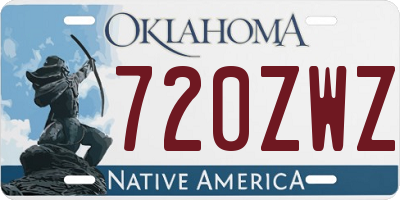 OK license plate 720ZWZ