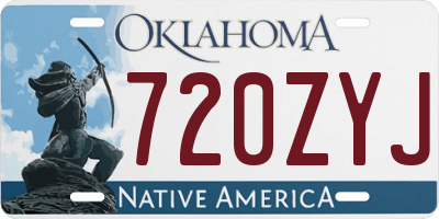 OK license plate 720ZYJ