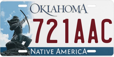 OK license plate 721AAC