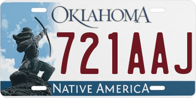 OK license plate 721AAJ