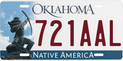 OK license plate 721AAL