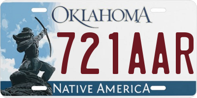 OK license plate 721AAR