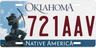 OK license plate 721AAV