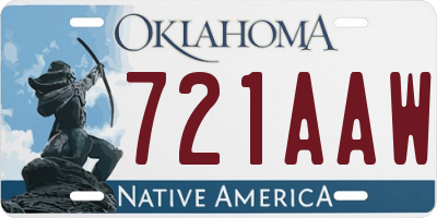 OK license plate 721AAW