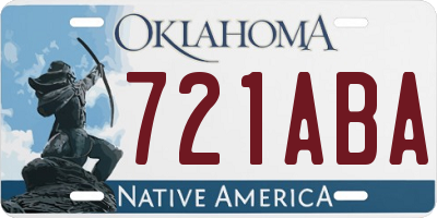 OK license plate 721ABA