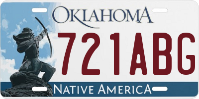 OK license plate 721ABG